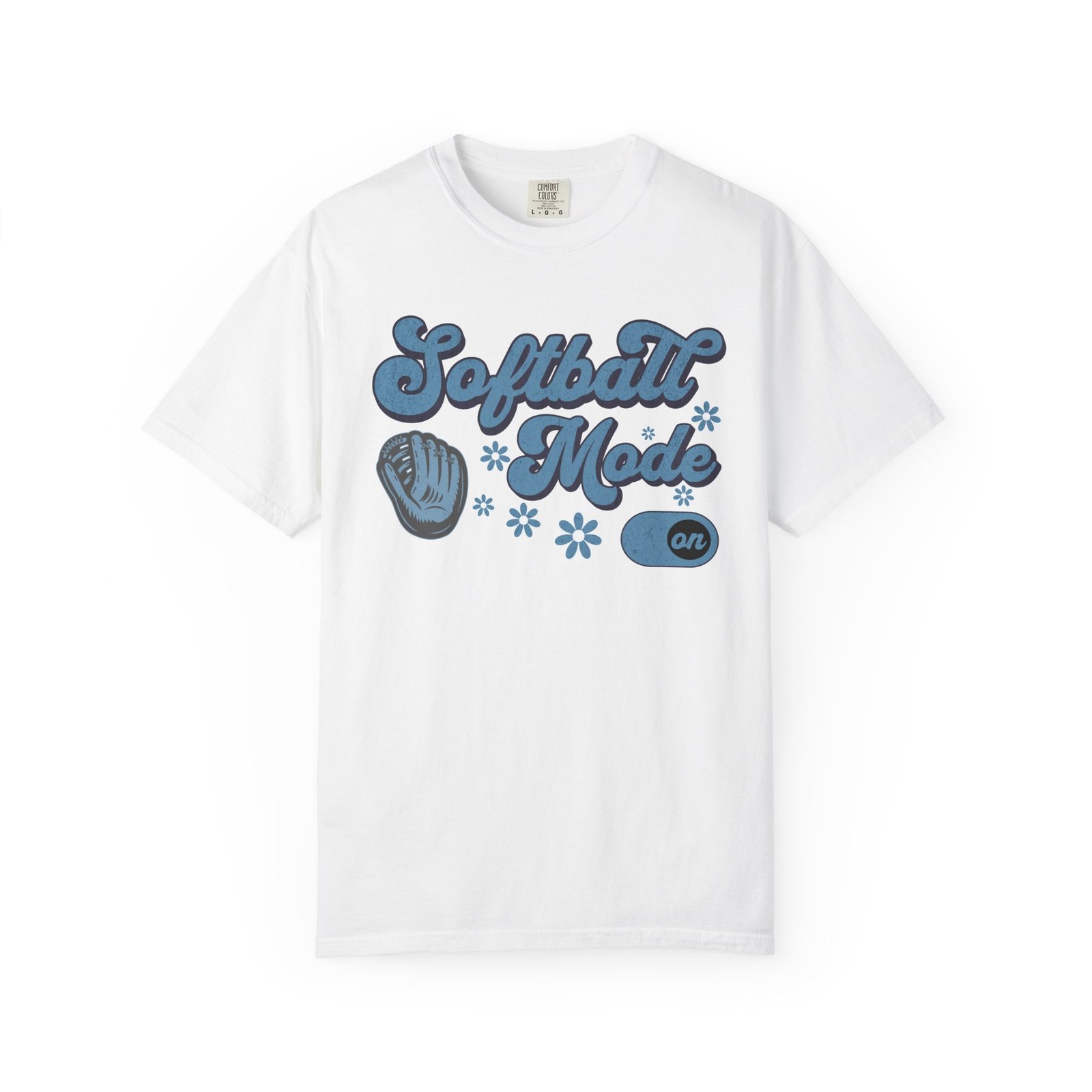 Softball Mode T-Shirt — Retro Softball Graphic on Comfort Colors 1717 Tee - Image 7