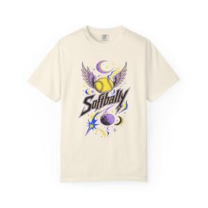 Softball Wings T-Shirt — 'Softbally' Cosmic Graphic on Comfort Colors 1717 Tee