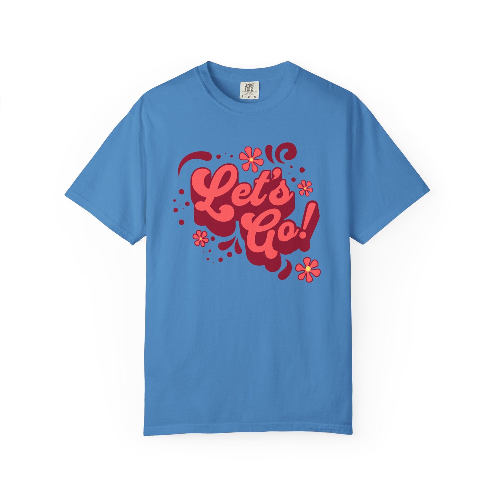 "Let’s Go!” Softball Tee — Bubble Gum Retro Softball Design on Comfort Colors 1717 T-Shirt - Image 12
