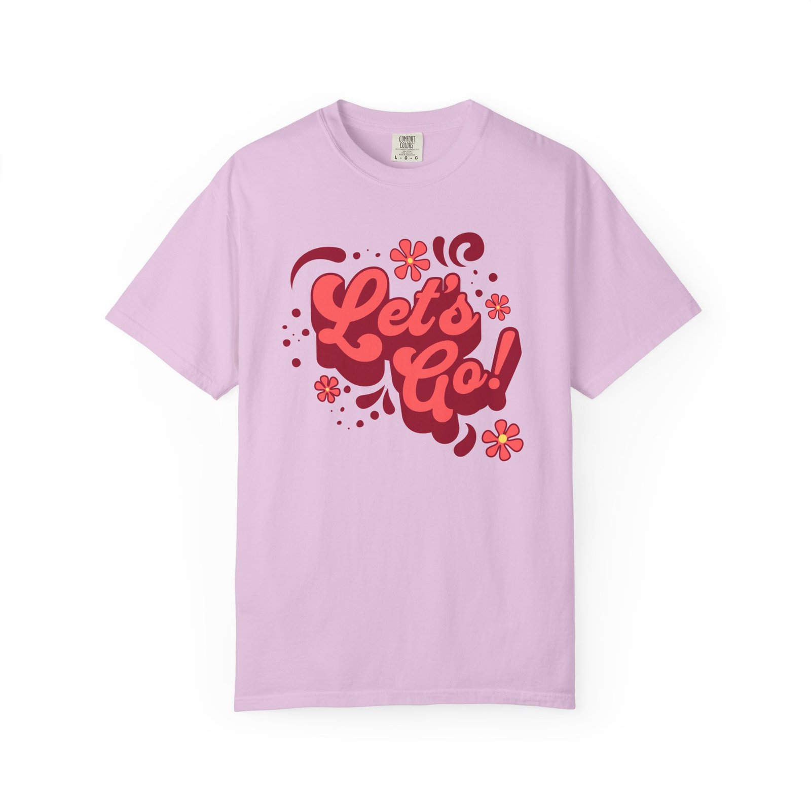 "Let’s Go!” Softball Tee — Bubble Gum Retro Softball Design on Comfort Colors 1717 T-Shirt - Image 16