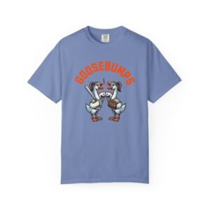 goosebumps graphic tee — softball playing geese fist bumping on comfort colors 1717 t shirt